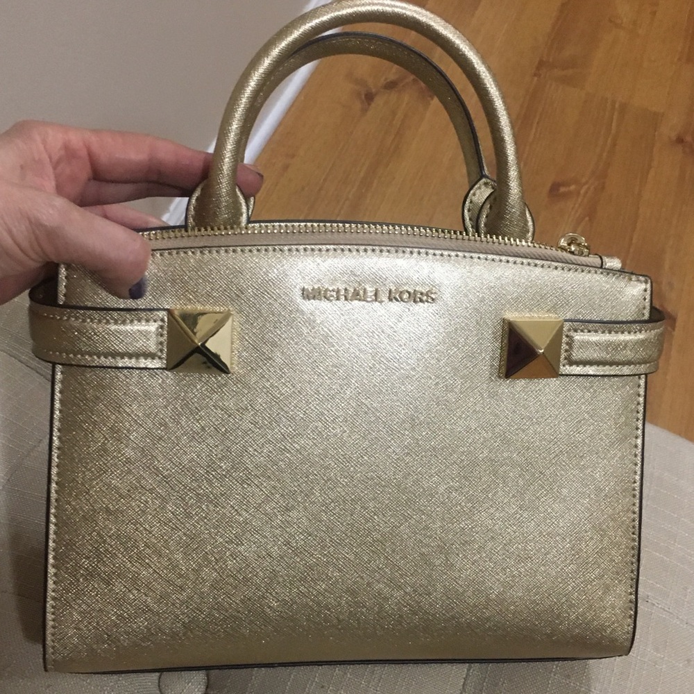 Michael Kors Karla satchel Handbag crossbody small Gold